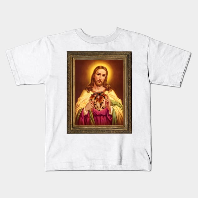 The Hot Cross (chocolate chip) Heart of Jesus Kids T-Shirt by Surplusweird